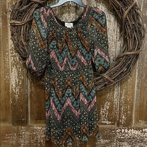 Sweet Storm Multicolor Chevron Dress